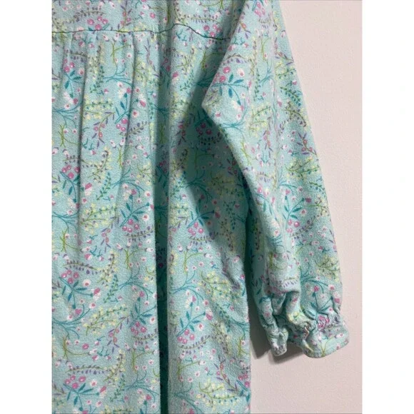 La Cera Nightgown Women's S Flannel Pockets Floral Grandma Cottagecore Peasant - Picture 12 of 16